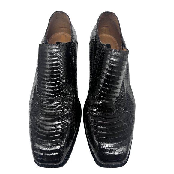 Giorgio Brutini Men Exotic Black Snake Skin Loafers Shoes US 10W Slip On Comfort - Picture 4 of 12